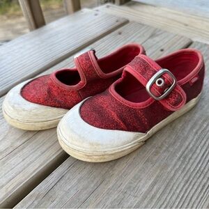Toddler Vans Mary Jane Shoes - Red glitter size 10